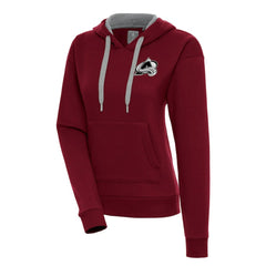 Colorado Avalanche Antigua Women's Metallic Logo Victory Pullover Hoodie - Burgundy | NHL sale