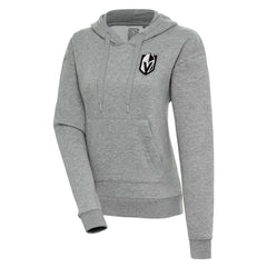 Vegas Golden Knights Antigua Women's Metallic Logo Victory Pullover Hoodie - Heather Gray | NHL Clearance