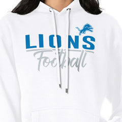 Detroit Lions G-III 4Her by Carl Banks Women's Graphic Fleece Pullover Hoodie - White - NFL
