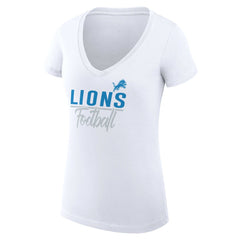 Detroit Lions G-III 4Her by Carl Banks Women's V-Neck Fitted T-Shirt - White - NFL