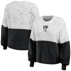Brooklyn Nets WEAR by Erin Andrews Women's Color-Block Pullover Sweater White/Black