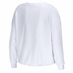 Chicago Bulls WEAR by Erin Andrews Women's Cropped Long Sleeve T-Shirt White