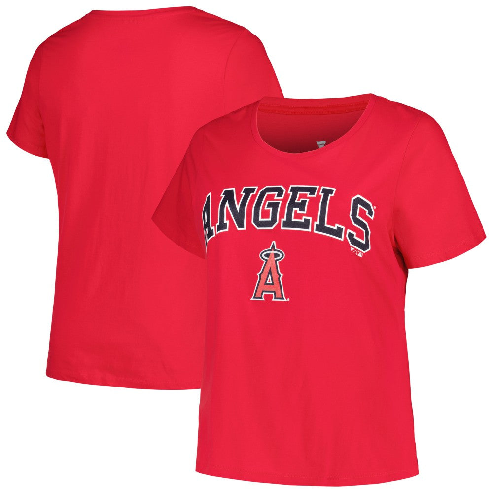 Los Angeles Angels Profile Women's Plus Size Arch Logo T-Shirt for sale
