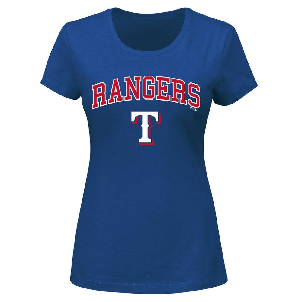 Texas Rangers Profile Women's Plus Size Arch Logo T-Shirt Sale