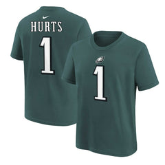 Jalen Hurts Philadelphia Eagles Youth Player Name & Number T-Shirt - Midnight Green - Nike