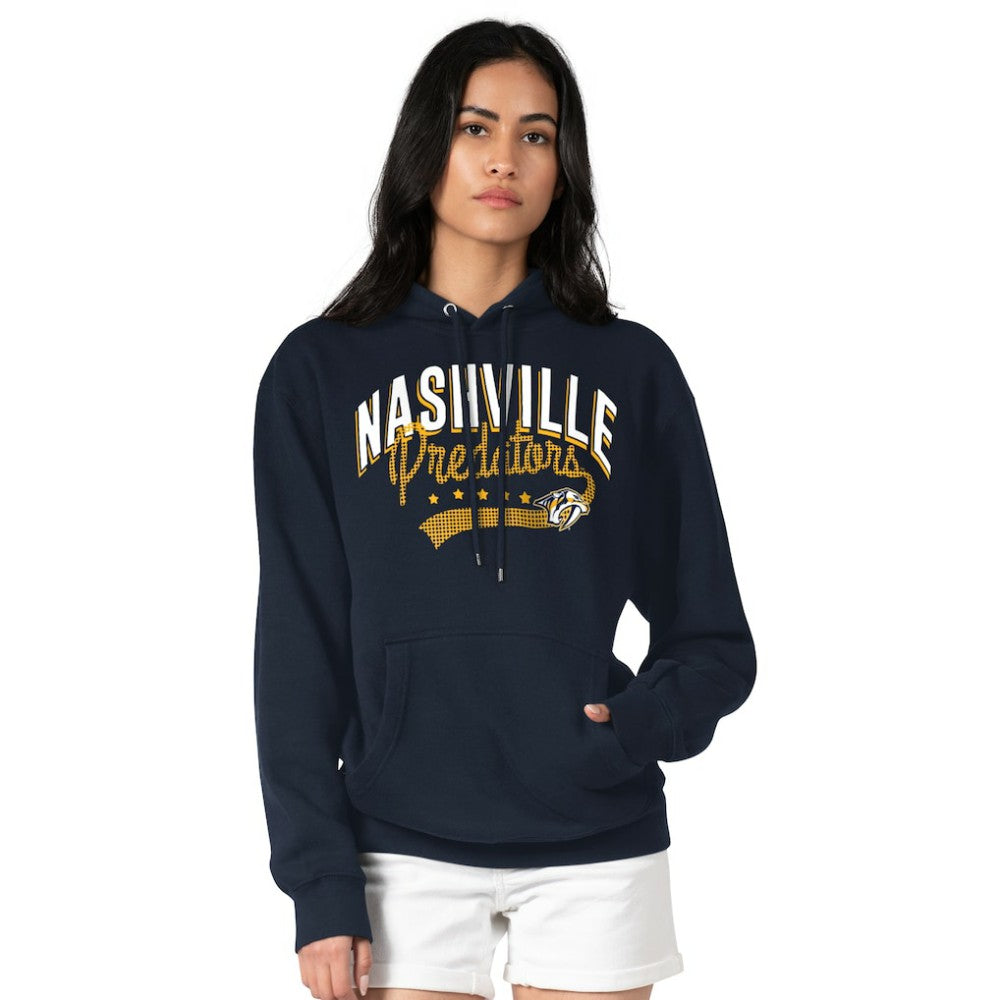 Nashville Predators G-III 4Her by Carl Banks Women's Filigree Logo Pullover Hoodie – Navy | NHL Lifestyle
