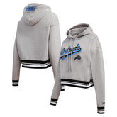 Orlando Magic Pro Standard Women's Script Tail Cropped Pullover Hoodie Heather Gray