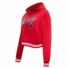 Washington Wizards Pro Standard Women's Script Tail Cropped Pullover Hoodie Red
