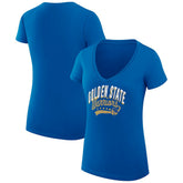 Golden State Warriors G-III 4Her by Carl Banks Women's Super-Slim Fit Lightweight Filigree Logo V-Neck T-Shirt Royal