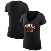 Phoenix Suns G-III 4Her by Carl Banks Women's Super-Slim Fit Lightweight Filigree Logo V-Neck T-Shirt Black