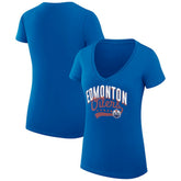 Edmonton Oilers G-III 4Her by Carl Banks Women's Super-Slim Fit Lightweight Filigree Logo V-Neck T-Shirt – Royal | NHL sale