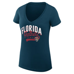 Florida Panthers G-III 4Her by Carl Banks Women's Super-Slim Fit Lightweight Filigree Logo V-Neck T-Shirt – Navy | NHL Clearance