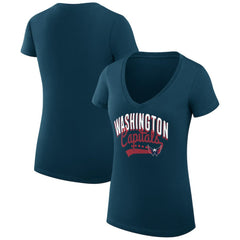 Washington Capitals G-III 4Her by Carl Banks Women's Super-Slim Fit Lightweight Filigree Logo V-Neck T-Shirt – Navy | NHL online