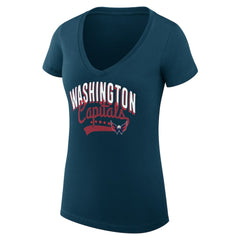 Washington Capitals G-III 4Her by Carl Banks Women's Super-Slim Fit Lightweight Filigree Logo V-Neck T-Shirt – Navy | NHL online