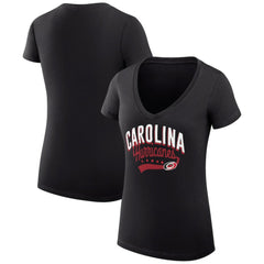 Carolina Hurricanes G-III 4Her by Carl Banks Women's Super-Slim Fit Lightweight Filigree Logo V-Neck T-Shirt – Black | NHL near me