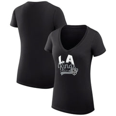Los Angeles Kings G-III 4Her by Carl Banks Women's Super-Slim Fit Lightweight Filigree Logo V-Neck T-Shirt – Black | NHL online