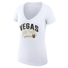 Vegas Golden Knights G-III 4Her by Carl Banks Women's Super-Slim Fit Lightweight Filigree Logo V-Neck T-Shirt – White | NHL on sale