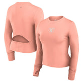 Las Vegas Raiders Women's Studio Fitted Long Sleeve Gym Top - Coral - Fanatics