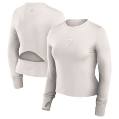 Minnesota Vikings Women's Studio Fitted Long Sleeve Gym Top - White - Fanatics