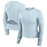 Buffalo Bills Women's Studio Fitted Long Sleeve Gym Top - Light Blue - Fanatics