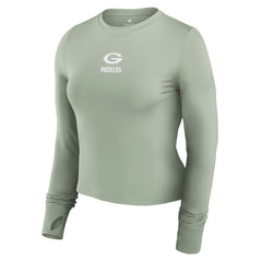 Green Bay Packers Women's Studio Fitted Long Sleeve Gym Top - Green - Fanatics