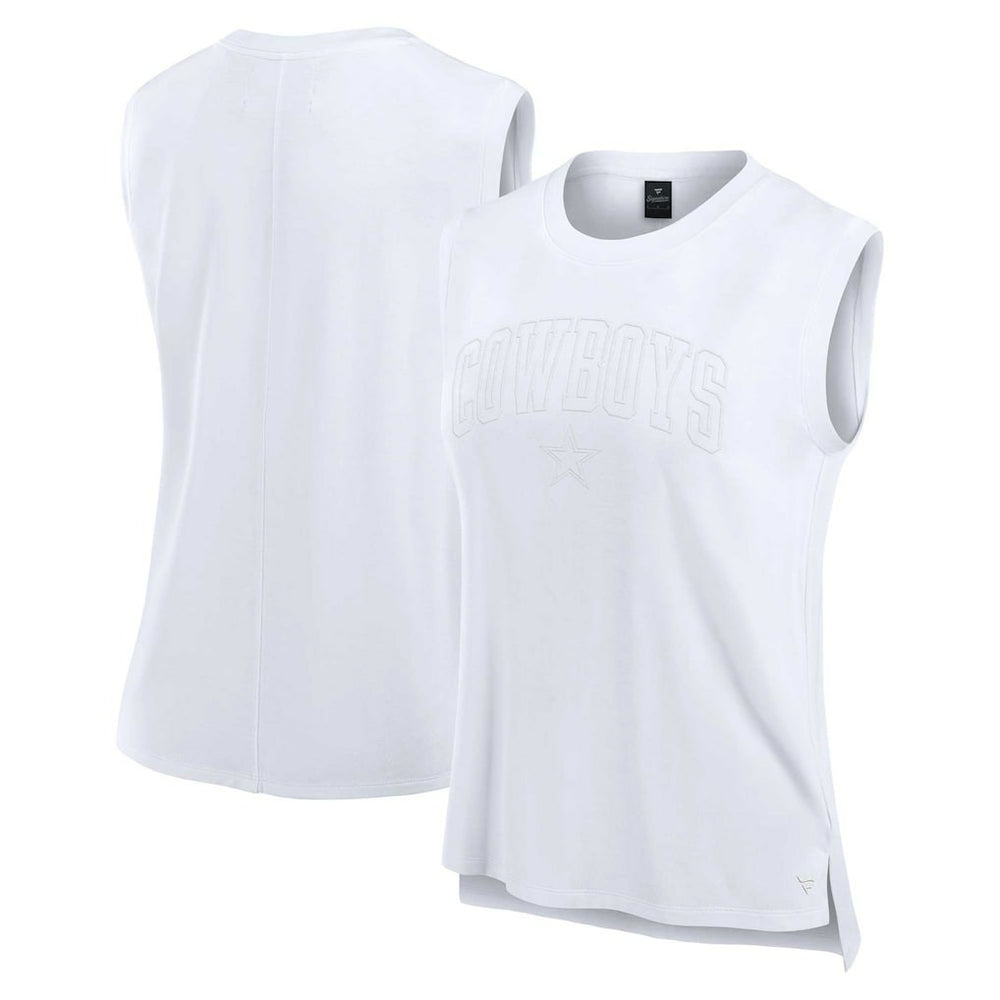 Dallas Cowboys Women's Studio Gym Tank Top - White - Fanatics