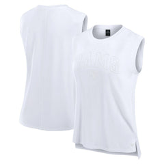 Los Angeles Rams Women's Studio Gym Tank Top - White - Fanatics