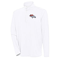 Denver Broncos Antigua Hunk Quarter-Zip Pullover Top - White - NFL