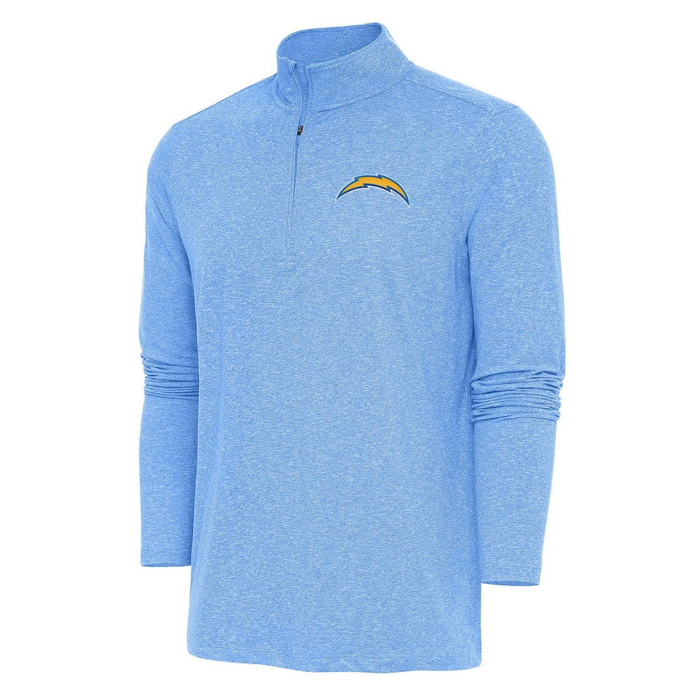Los Angeles Chargers Antigua Hunk Quarter-Zip Pullover Top - Heather Powder Blue - NFL