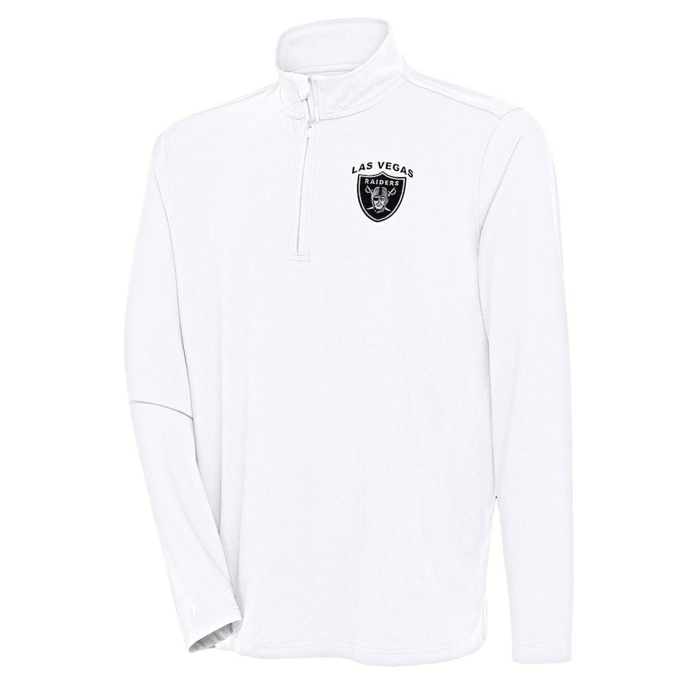 Las Vegas Raiders Antigua Hunk Quarter-Zip Pullover Top - White - NFL