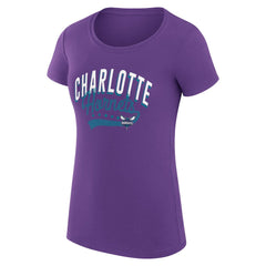 Charlotte Hornets G-III 4Her by Carl Banks Women's Super-Slim Fit Lightweight Filigree Logo T-Shirt - Purple