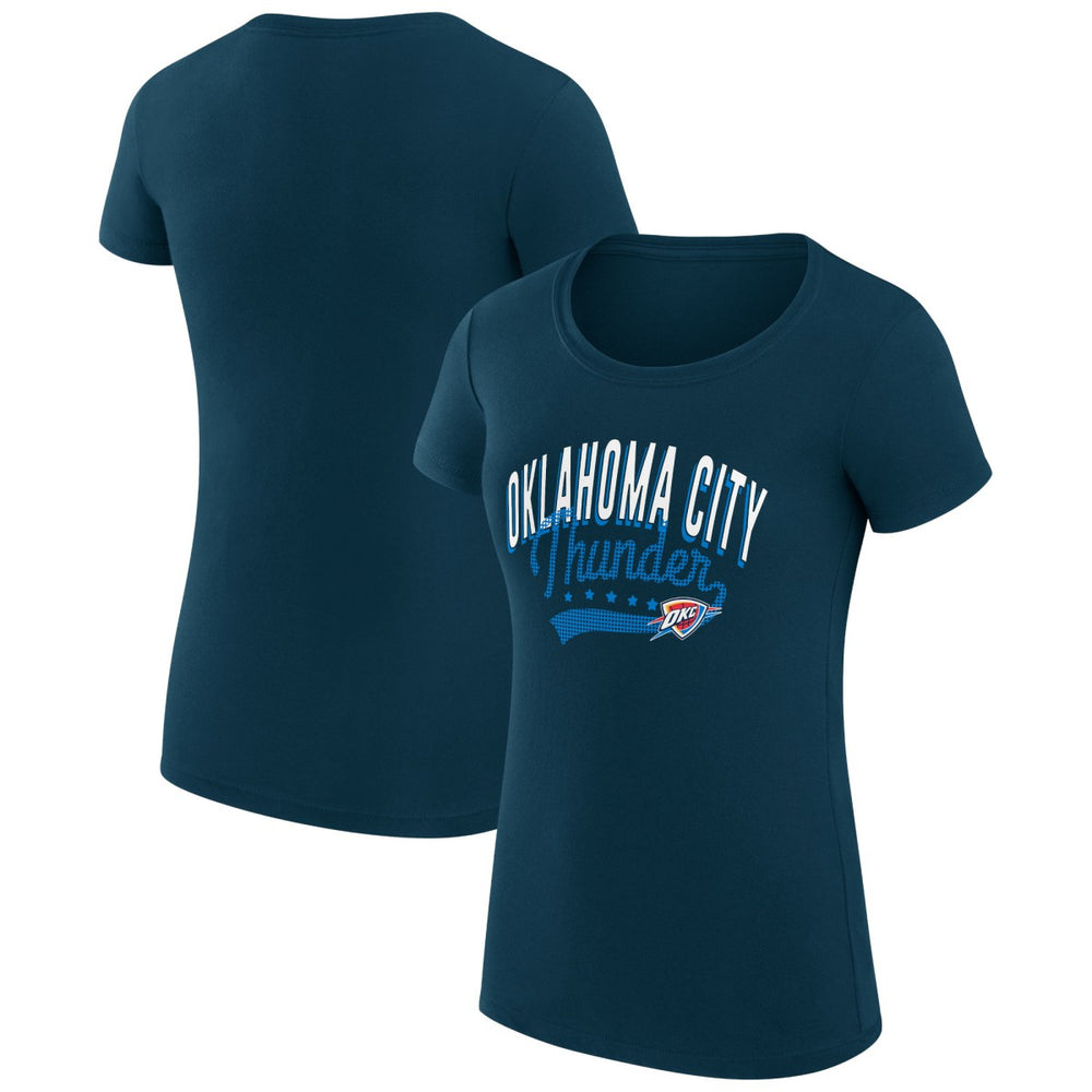Oklahoma City Thunder G-III 4Her by Carl Banks Women's Super-Slim Fit Lightweight Filigree Logo T-Shirt - Navy