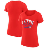 Detroit Pistons G-III 4Her by Carl Banks Women's Super-Slim Fit Lightweight Filigree Logo T-Shirt - Red