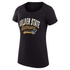 Golden State Warriors G-III 4Her by Carl Banks Women's Super-Slim Fit Lightweight Filigree Logo T-Shirt - Black