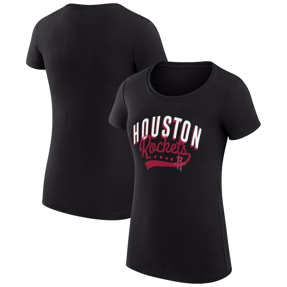 Houston Rockets G-III 4Her by Carl Banks Women's Super-Slim Fit Lightweight Filigree Logo T-Shirt - Black