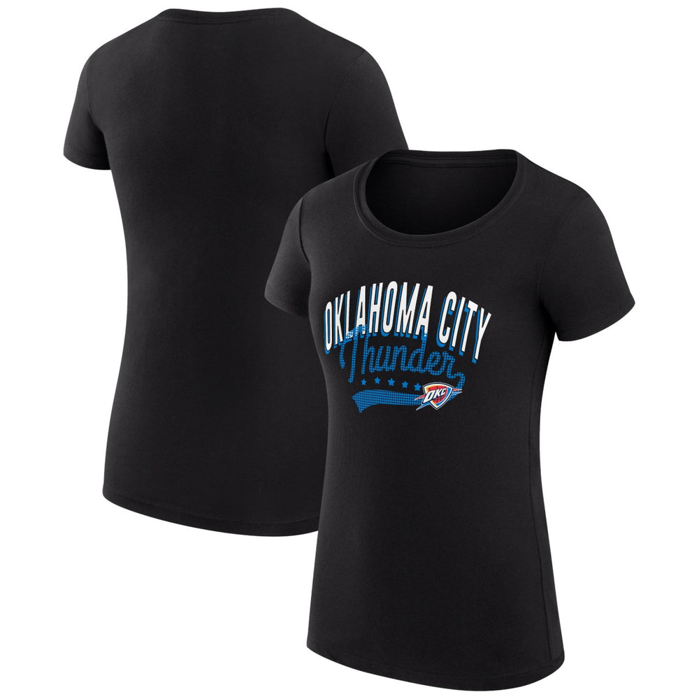 Oklahoma City Thunder G-III 4Her by Carl Banks Women's Super-Slim Fit Lightweight Filigree Logo T-Shirt - Black