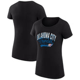 Oklahoma City Thunder G-III 4Her by Carl Banks Women's Super-Slim Fit Lightweight Filigree Logo T-Shirt - Black