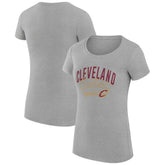 Cleveland Cavaliers G-III 4Her by Carl Banks Women's Super-Slim Fit Lightweight Filigree Logo T-Shirt - Heather Gray