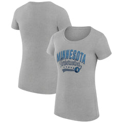 Minnesota Timberwolves G-III 4Her by Carl Banks Women's Super-Slim Fit Lightweight Filigree Logo T-Shirt - Heather Gray