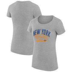 New York Knicks G-III 4Her by Carl Banks Women's Super-Slim Fit Lightweight Filigree Logo T-Shirt - Heather Gray