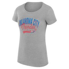 Oklahoma City Thunder G-III 4Her by Carl Banks Women's Super-Slim Fit Lightweight Filigree Logo T-Shirt - Heather Gray