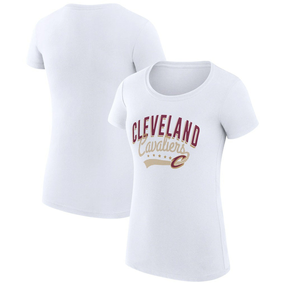 Cleveland Cavaliers G-III 4Her by Carl Banks Women's Super-Slim Fit Lightweight Filigree Logo T-Shirt - White