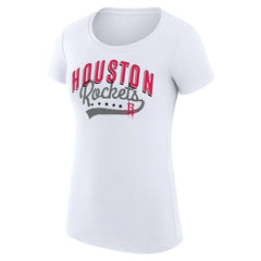 Houston Rockets G-III 4Her by Carl Banks Women's Super-Slim Fit Lightweight Filigree Logo T-Shirt - White