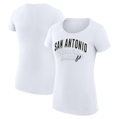 San Antonio Spurs G-III 4Her by Carl Banks Women's Super-Slim Fit Lightweight Filigree Logo T-Shirt - White