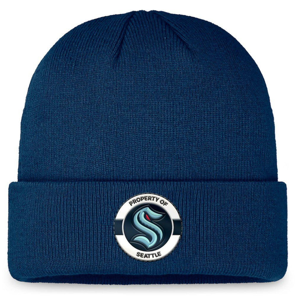 Seattle Kraken Fanatics Authentic Pro Training Camp Cuffed Knit Hat - Deep Sea Blue | Fanatics Clearance