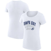 Tampa Bay Lightning G-III 4Her by Carl Banks Women's Super-Slim Fit Lightweight Filigree Logo T-Shirt – White | NHL discount