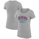 Colorado Avalanche G-III 4Her by Carl Banks Women's Super-Slim Fit Lightweight Filigree Logo T-Shirt – Gray | NHL Clearance