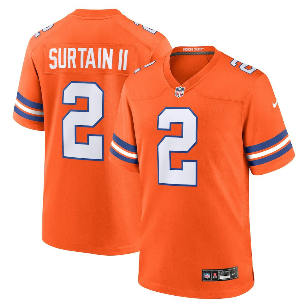 Patrick Surtain II Denver Broncos Mile High Collection 1977 Throwback Player Game Jersey - Orange - Nike