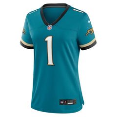 Travis Etienne Jr Jacksonville Jaguars Women's Prowler Throwback Game Jersey - Teal - Nike