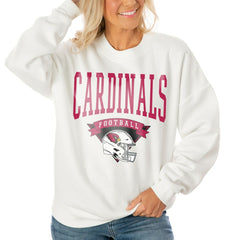 Arizona Cardinals Gameday Couture Women's Oversized Yard Line Tri-Blend Pullover Sweatshirt - White - NFL